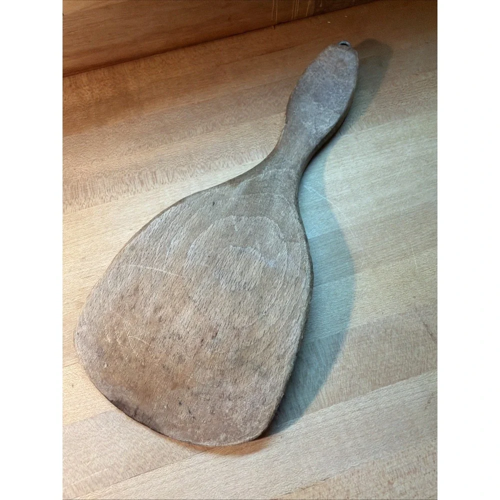 Vintage Primitive Wooden Curved Butter Paddle